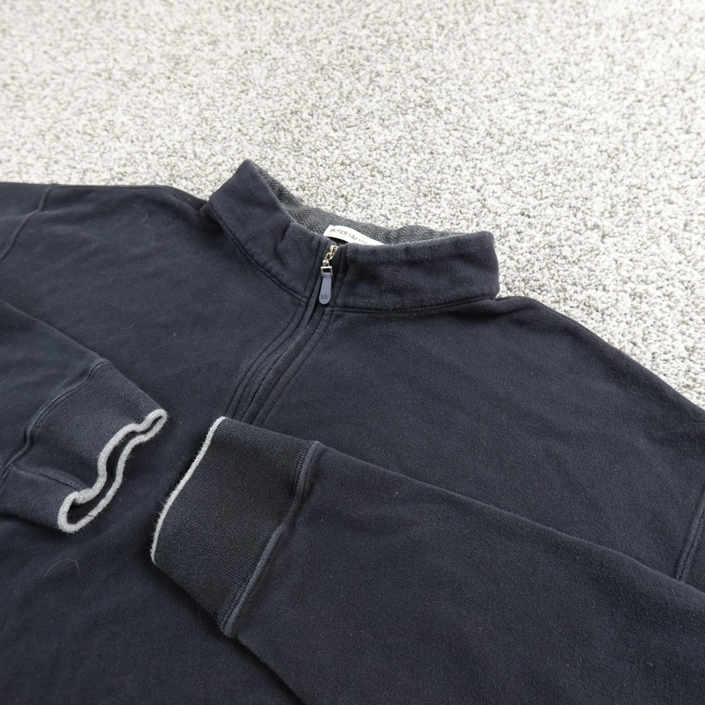 Peter Millar Sweater Mens 2XL Black Melange Pullover‎ 1/4 Zip Golf Casual Preppy
